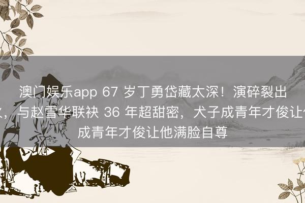 澳门娱乐app 67 岁丁勇岱藏太深！演碎裂出圈却难大火，与赵雪华联袂 36 年超甜密，犬子成青年才俊让他满脸自尊