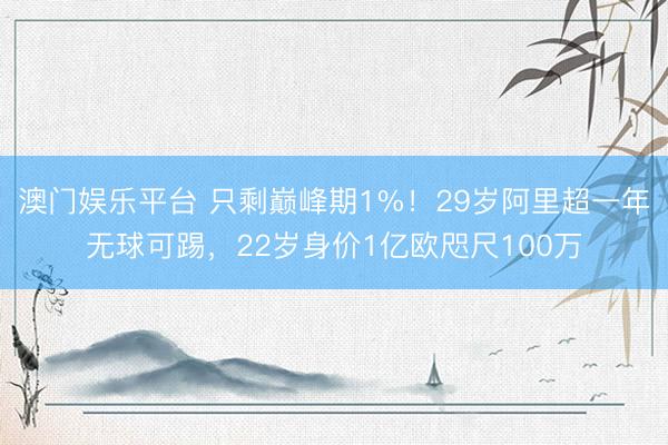 澳门娱乐平台 只剩巅峰期1%!29岁阿里超一年无球可踢,22岁身价1亿欧咫尺100万