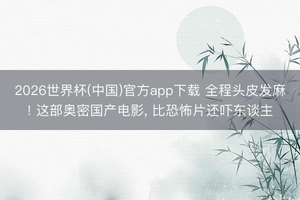 2026世界杯(中国)官方app下载 全程头皮发麻! 这部奥密国产电影, 比恐怖片还吓东谈主