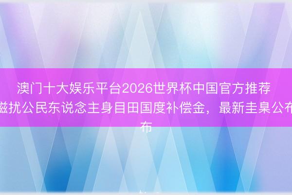 澳门十大娱乐平台2026世界杯中国官方推荐 滋扰公民东说念主身目田国度补偿金，最新圭臬公布