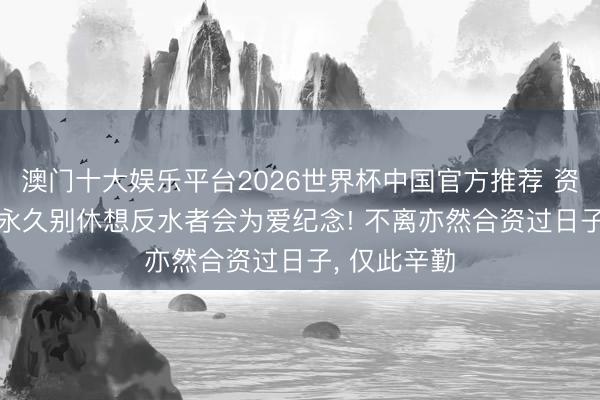 澳门十大娱乐平台2026世界杯中国官方推荐 资格反水后: 永久别休想反水者会为爱纪念! 不离亦然合资过日子, 仅此辛勤