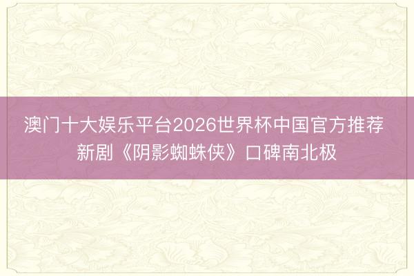 澳门十大娱乐平台2026世界杯中国官方推荐 新剧《阴影蜘蛛侠》口碑南北极