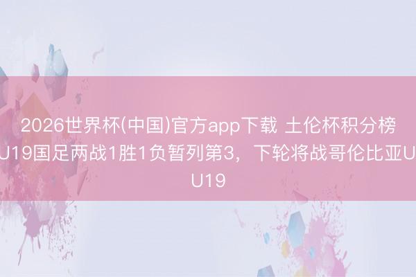 2026世界杯(中国)官方app下载 土伦杯积分榜：U19国足两战1胜1负暂列第3，下轮将战哥伦比亚U19