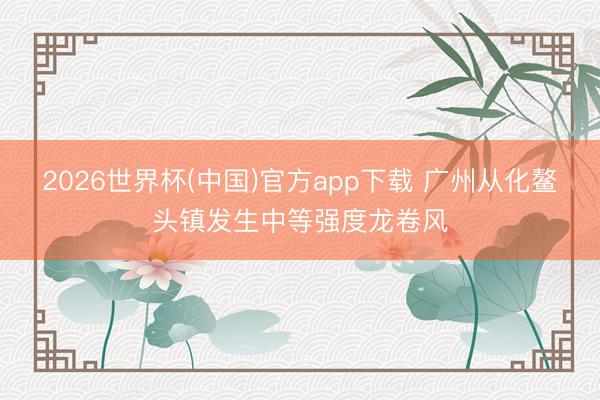 2026世界杯(中国)官方app下载 广州从化鳌头镇发生中等强度龙卷风