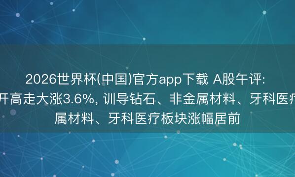 2026世界杯(中国)官方app下载 A股午评: 科创50指数低开高走大涨3.6%, 训导钻石、非金属材料、牙科医疗板块涨幅居前